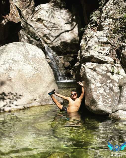 Our Guide Israel at the hidden waterfall.